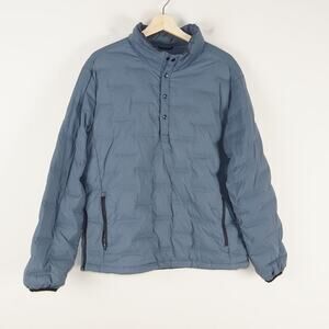 Proof Stealth Down Popover Charcoal Blue Gray Quilted Jacket Mens Sz L